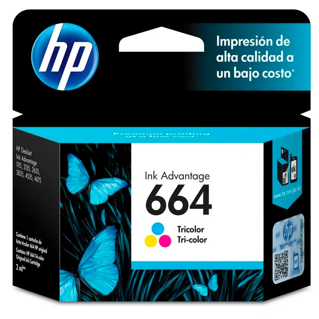 CARTUCHO HP 664 COLOR F6V28AL