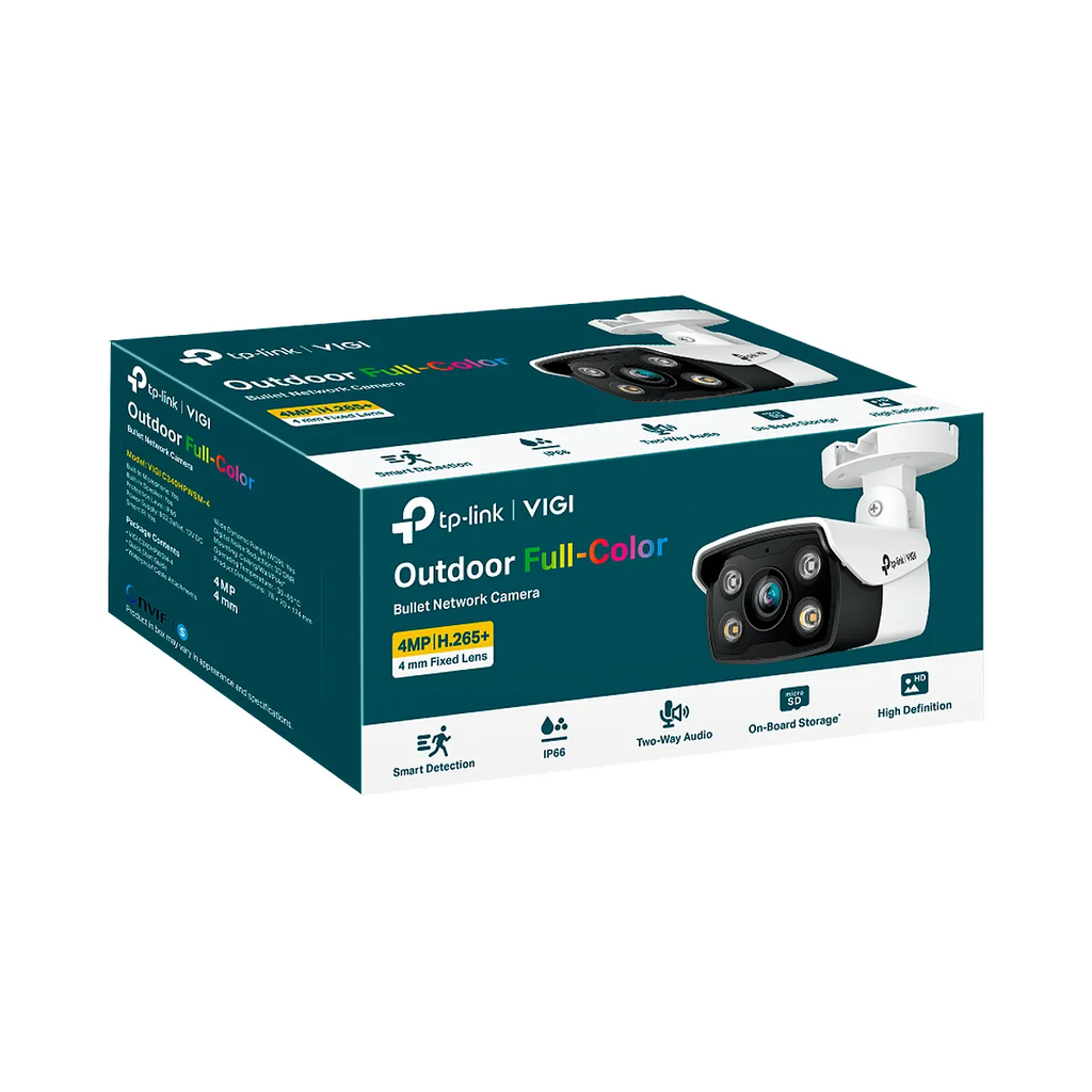 CAMARA TP-LINK VIGI 4MP OUTDOOR FULL-COLOR WI-FI BULLET NETWORK WHITE