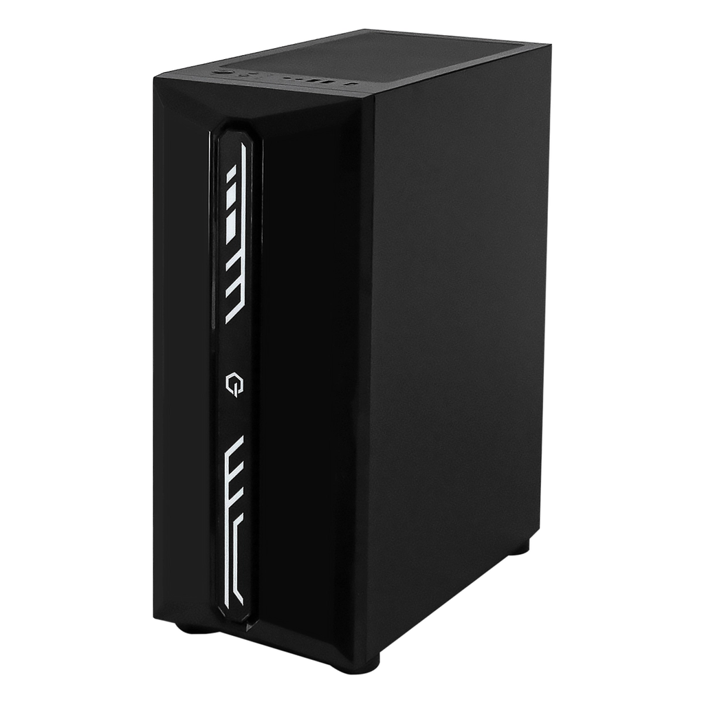 CASE QUASAD QG-002 MID-TOWERT TEMPERED-GLASS USB3.0 2USB2.0 3VENT. NO-FP BLACK