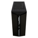 CASE QUASAD QG-002 MID-TOWERT TEMPERED-GLASS USB3.0 2USB2.0 3VENT. NO-FP BLACK