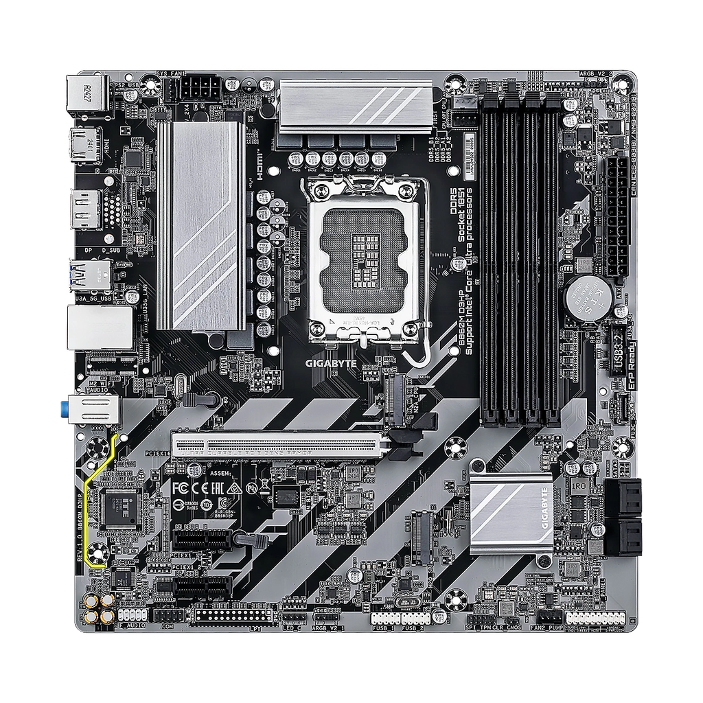 MBO GIGABYTE B860M D3HP Intel Core Ultra LGA1851 DDR5-6400 HDMI DP 2M.2 13USB PCIe 5.0 micro ATX