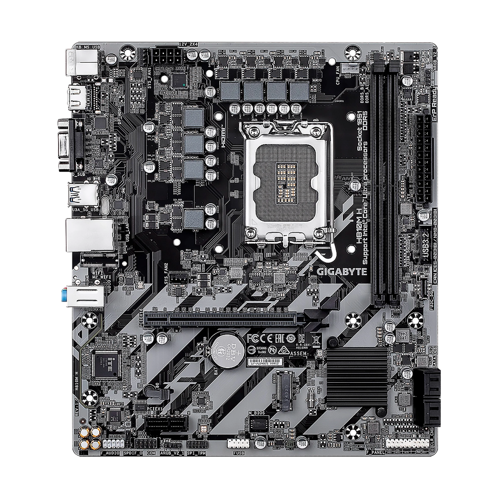 MBO GIGABYTE H810M H Intel Core Ultra LGA1851 DDR5-6400 D-Sub HDMI M.2 11USB PCIe4.0 micro ATX