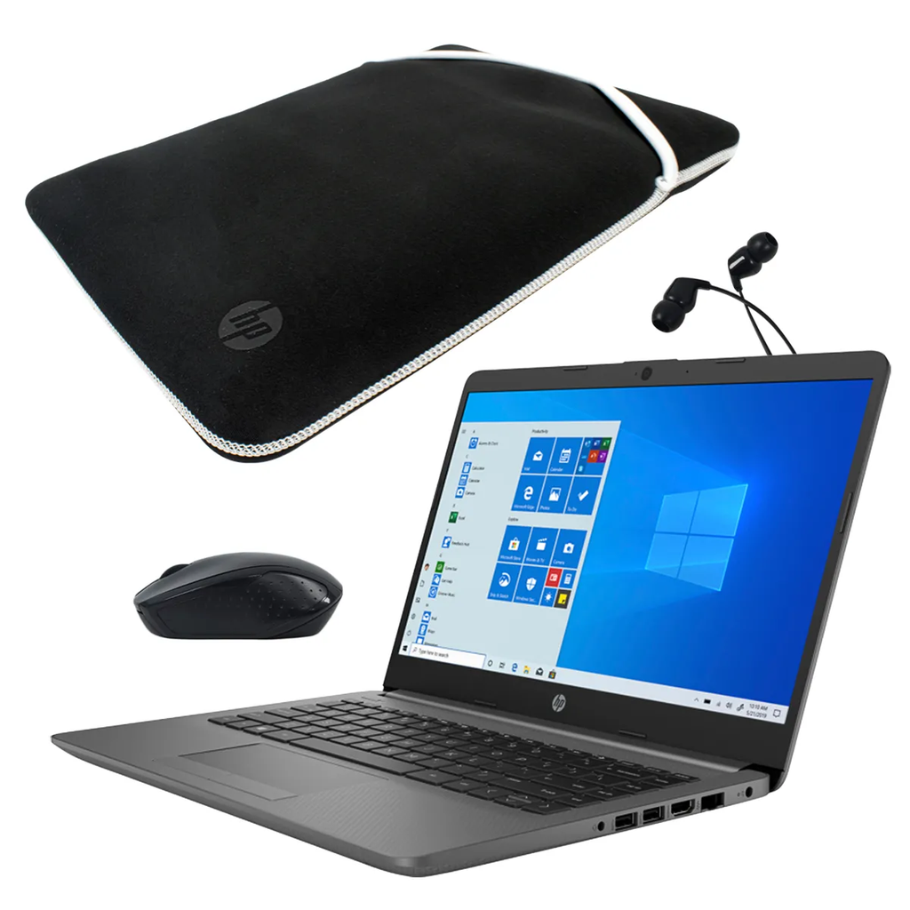 NOT. HP 14-DK1512LA AMD ATHLON SILVER 3050U 8GB 256GB 14INC. MOU - AUDI-ESTUCHE W10H GRIS