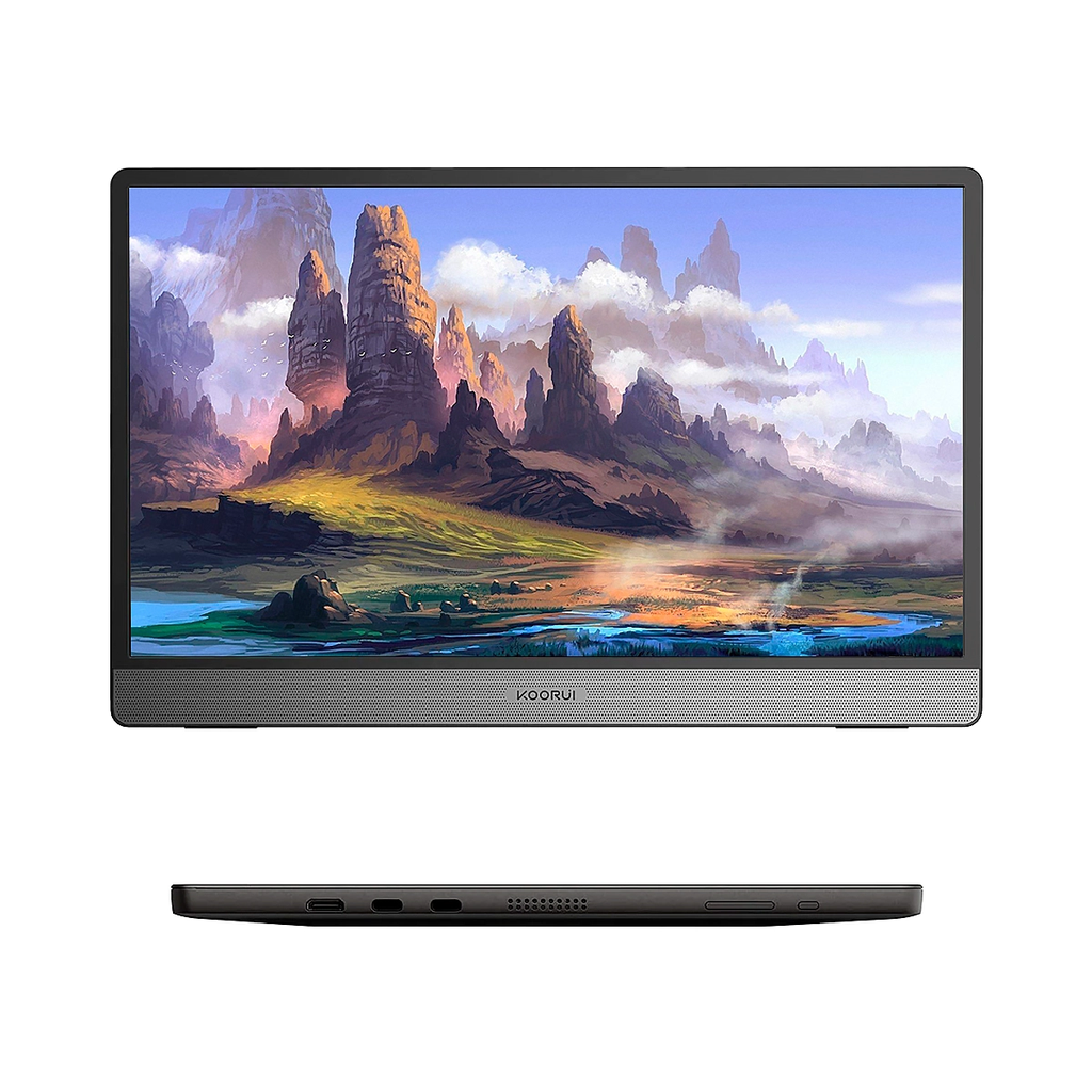 MONITOR KOORUI  PORTABLE 15.6Inch 15B1 FHD Prot. Cover-Dual  Spks Con. mini-HDMIUSB-C Black