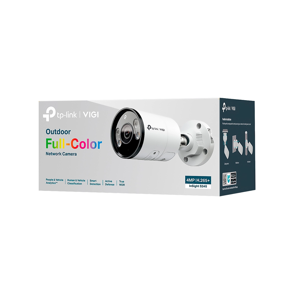 CAMARA TP-Link IP VIGI bullet-Full-Color 4MP Análisis de Personas y Vehículos, Detección Inteligente