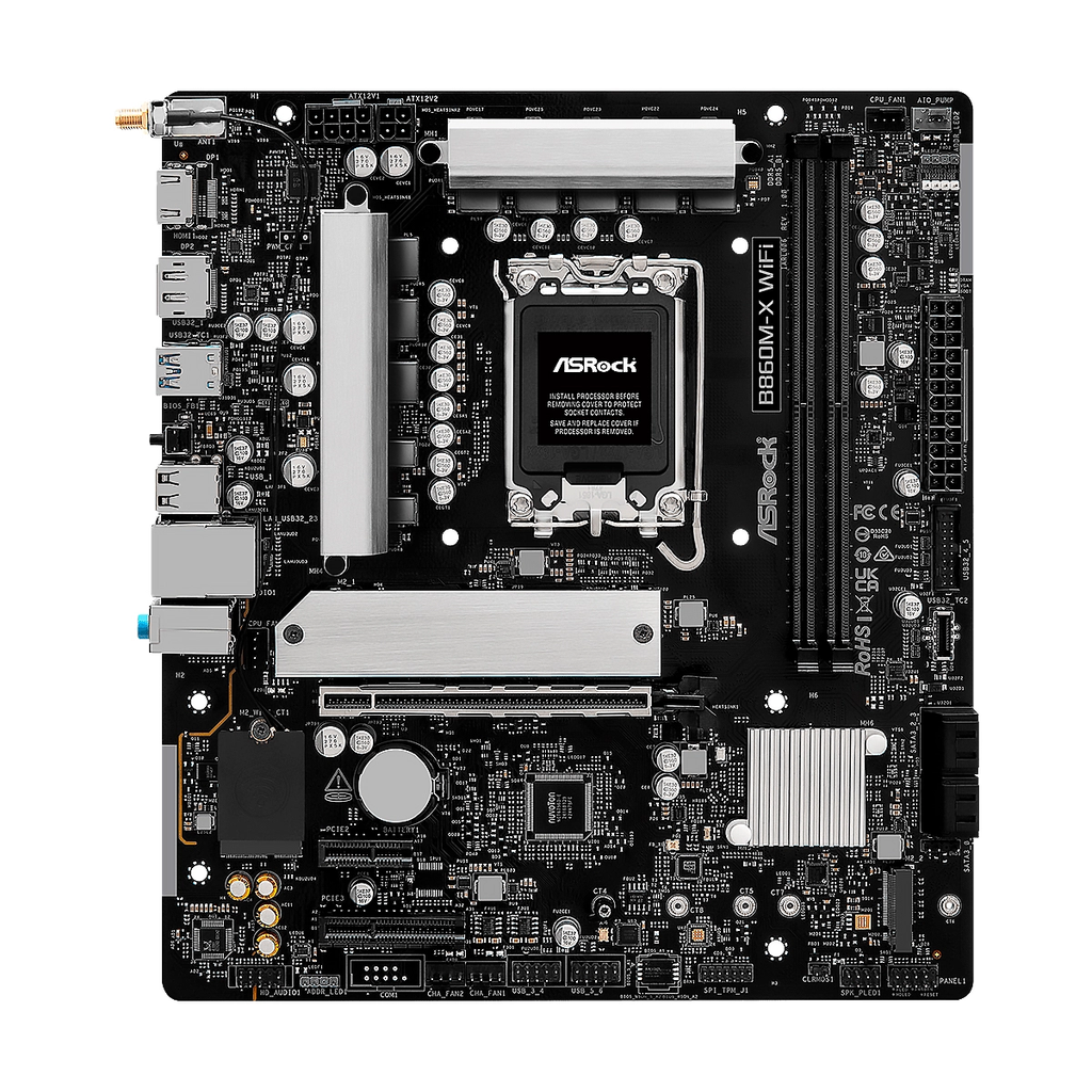 MBO ASROCK B860M-X WIFI Intel Core Ultra LGA1851 2DDR5-9066Mhz DP HDMI 2M.2 PCIe4.0 mATX