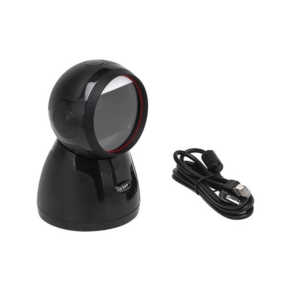 Lector de Codigo de Barras SAT AI8604 de Mesa 300 Scaneos 1D - 2D USB Negro