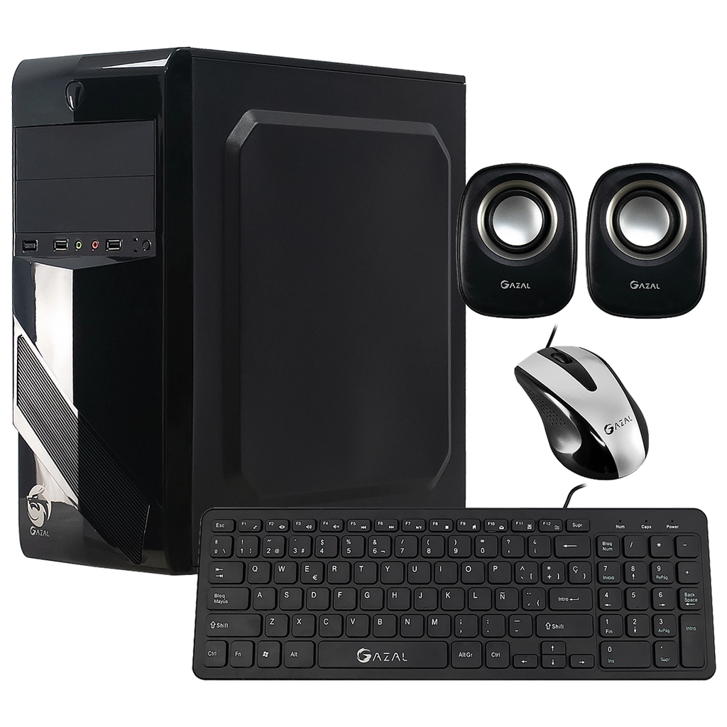 CASE GAZAL COMBO 704 TECL. PARL. MOUSE. CON FUENTE DE PODER 850W BLACK