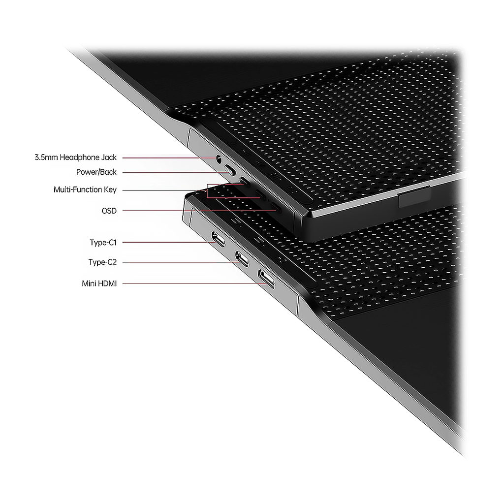 MONITOR ULTRA-SLIM YXK 15.6PULG. PORTABLE FULL-HD IPS USB-C HDMI  BLACK