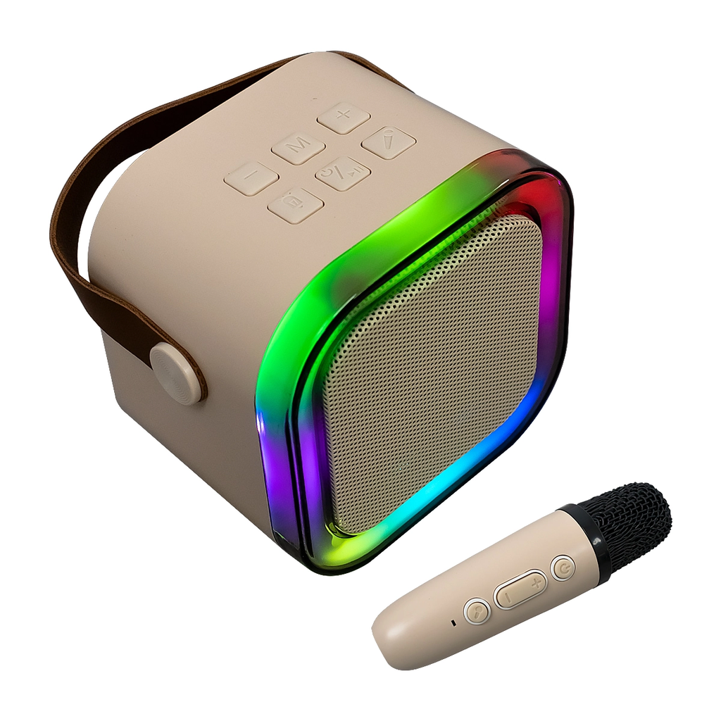 PARLANTE COLORFULL KAROKE SOUND SYSTEM RGB 1MIC PINK