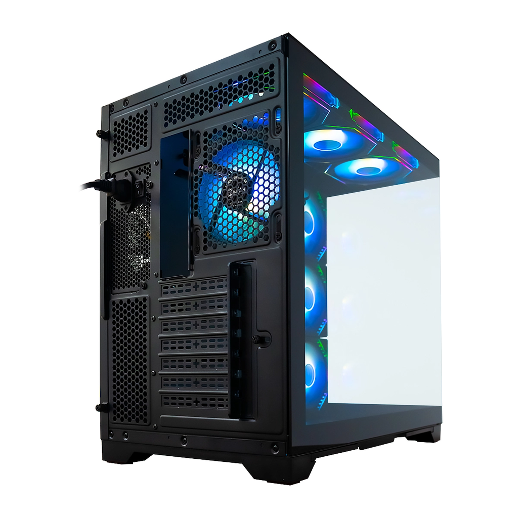 CASE QUASAD ATX GAMING 0.5MM FP-GLASS SIDE-GLASS 3USB HD-AUD 7VEN-RGB810 ATX-FULL-SIZE
