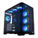 CASE QUASAD ATX GAMING 0.5MM FP-CURVED-GLASS SIDE-GLASS 3USB HD-AUD 7VEN-RGB810 ATX-FULL-SIZE