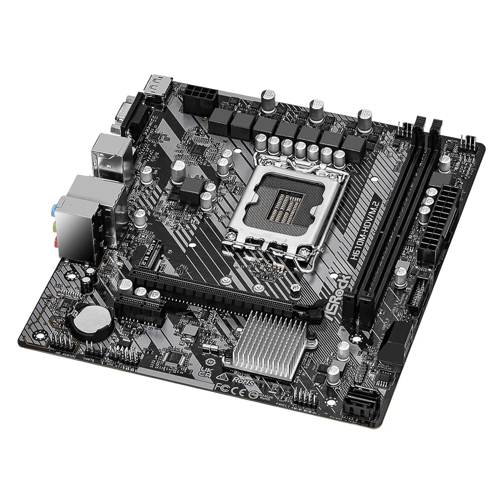 MBO ASROCK H610M-HDV/M.2 12-13GEN LGA1700 HDMI-VGA-DP 2XDDR4 10USB 4SATA3 PCIE1X16-2X1 M.2 MICROATX