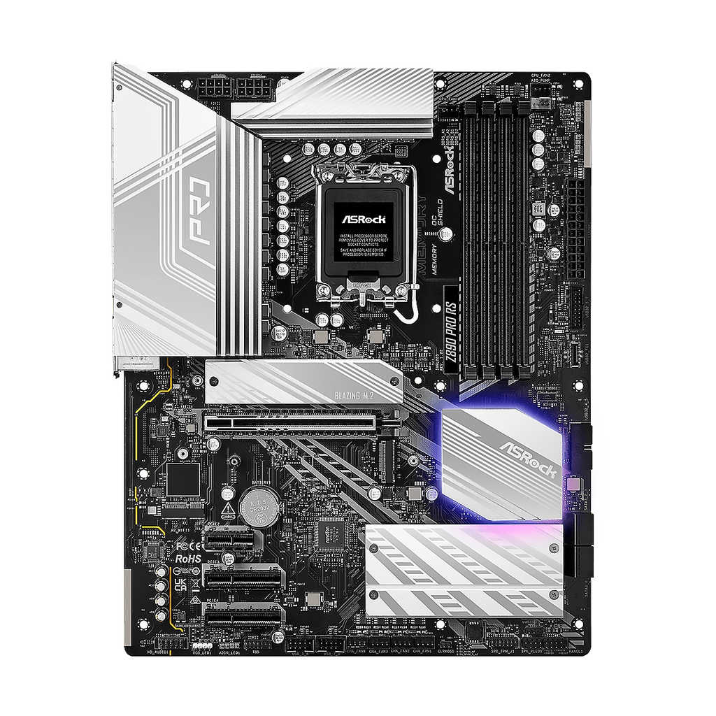 MBO ASROCK Z890 Pro RS Wifi Intel Core Ultra LGA1851 4DDR5 HDMI DP M.2 8USB3.2 PCIe5.0 ATX