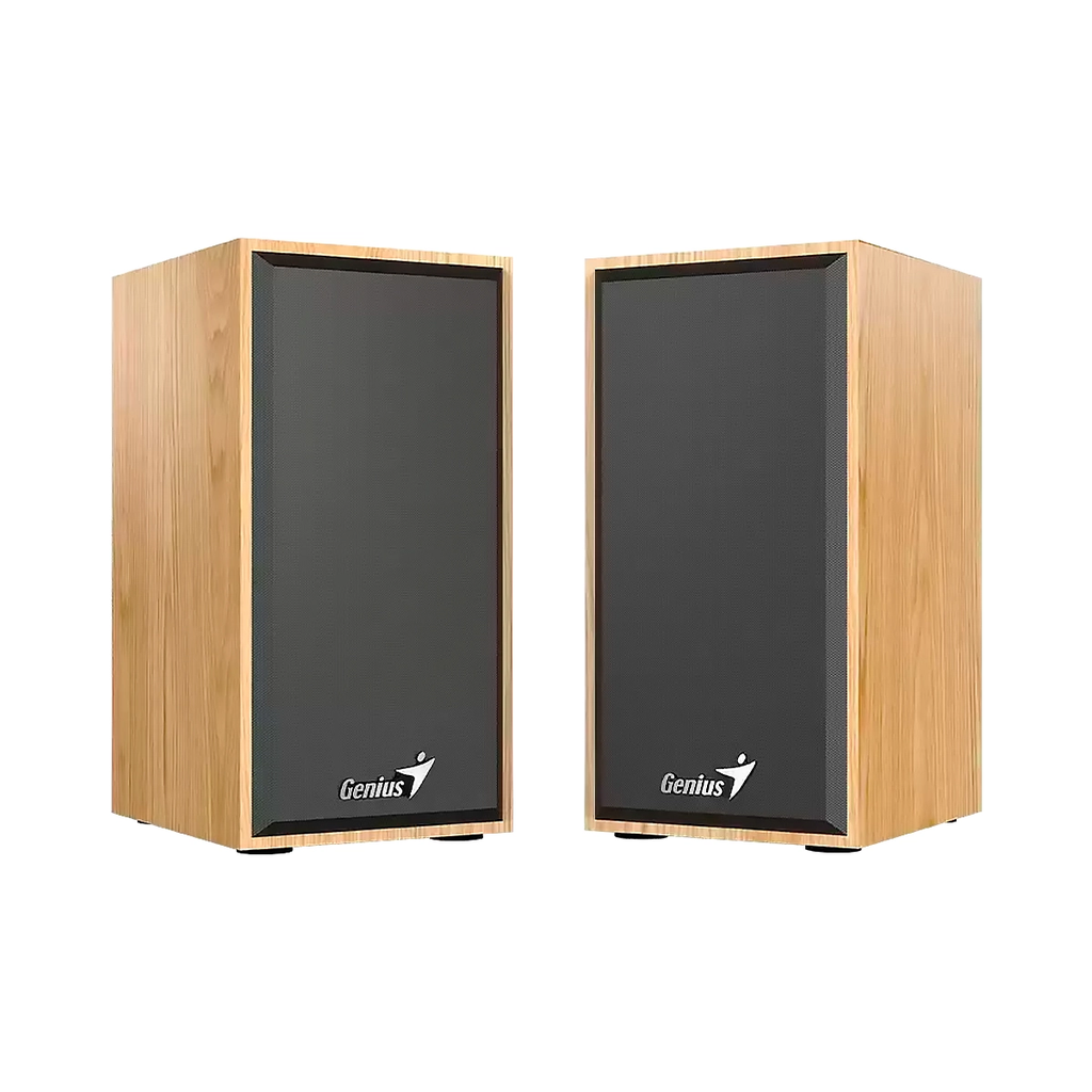 PARLANTES GENIUS SP-HF180 6W Pine Wood Cableado 3.5mm USB
