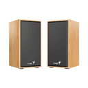 PARLANTES GENIUS SP-HF180 6W Pine Wood Cableado 3.5mm USB