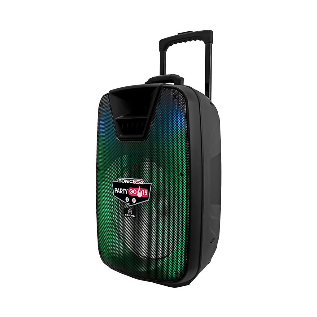 PARLANTE SONIC Party Go FIRE 15 Blutooth Display LED Ind. BAT-6-8H DOBLE. AGARRADERA RGB Portable