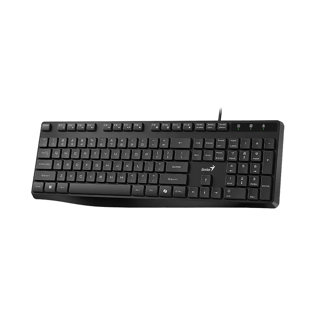 TECLADO GENIUS KB-117S Wired AI Copilot Silent USB Plug and Play Multimedia Black