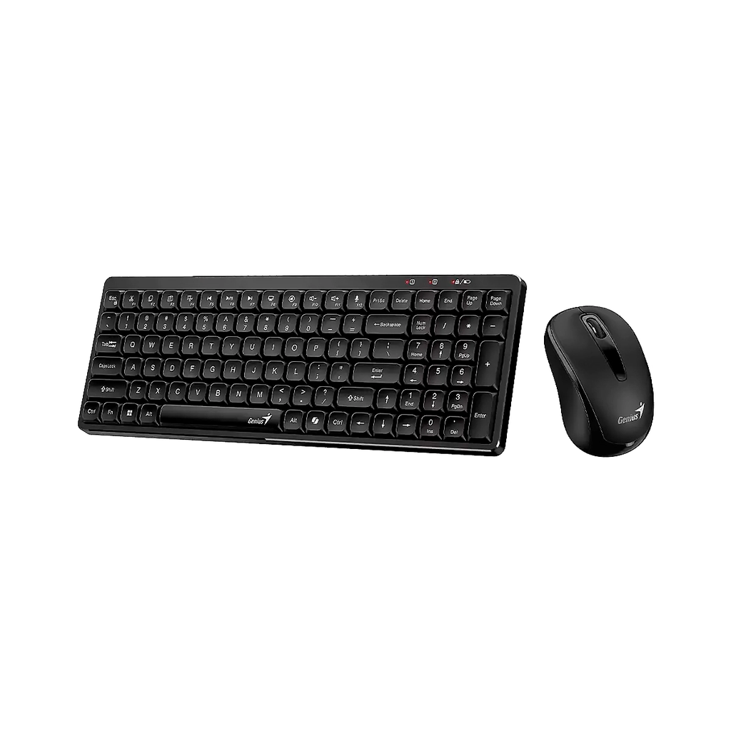 TECLADO - MOUSE GENIUS Luxe Mate Q8100 2.4Ghz USB-A Optico AI Copilot Battery Black