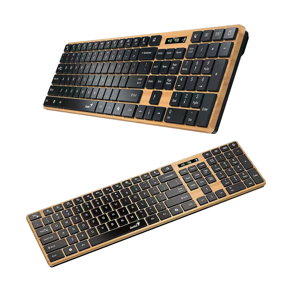 TECLADO GENIUS SlimStar 7250BT Wireless AI BT Pine Wood