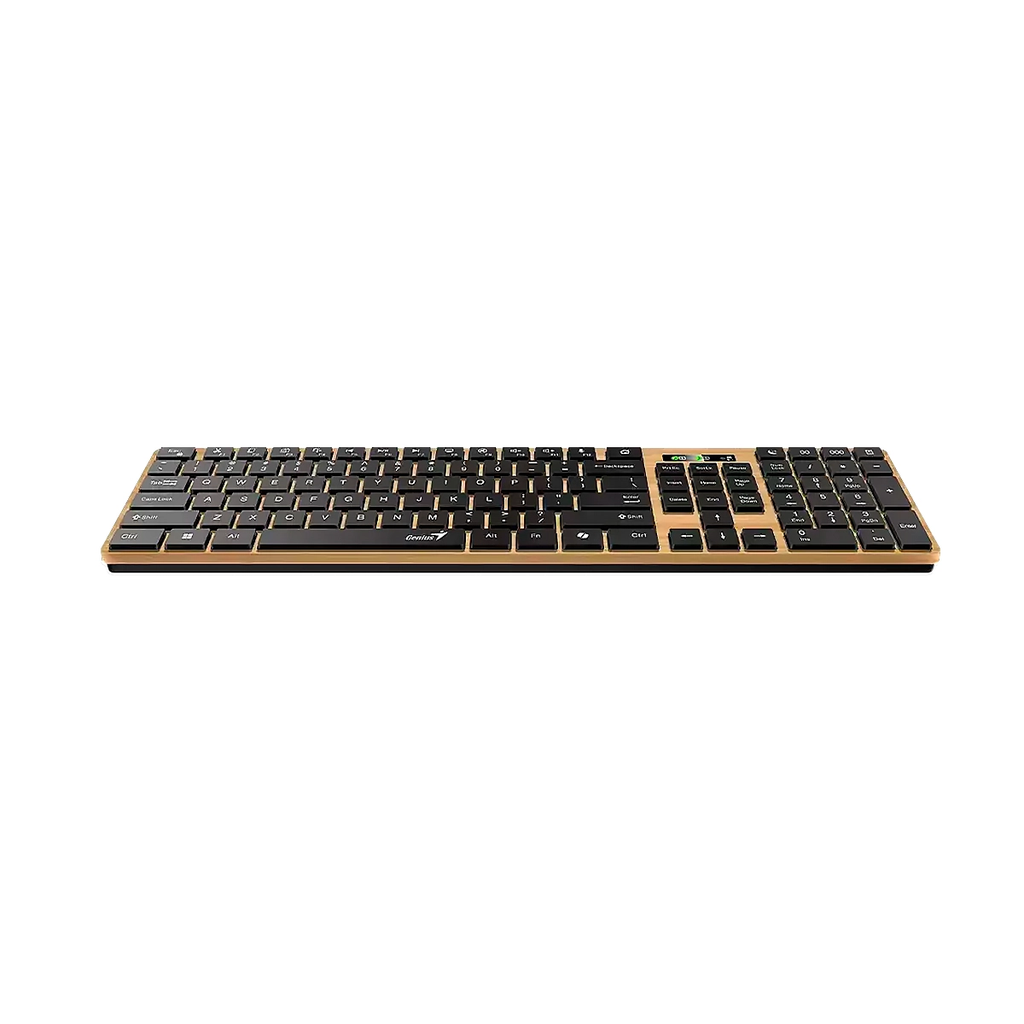 TECLADO GENIUS SlimStar 7250BT Wireless AI BT Pine Wood