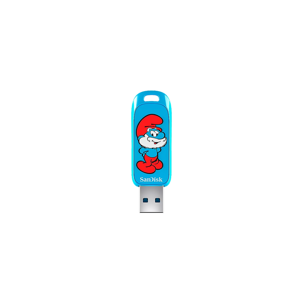 FLASH MEMORY SANDISK 128GB Smurfs USB-A 5y Blue