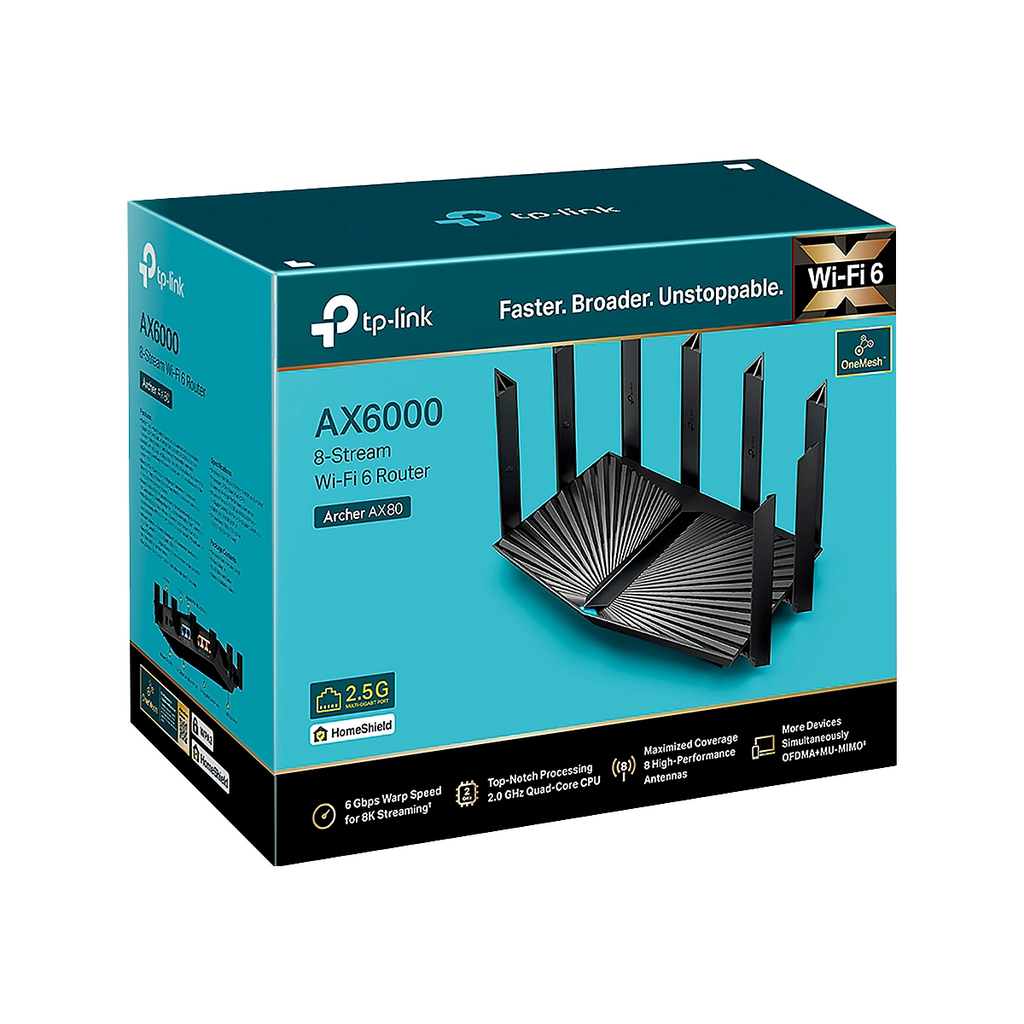 ROUTER TP-Link AX6000 8 Stream Wi-Fi 6 con 2.5G Port Black