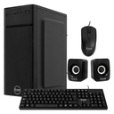 CASE Q-ONE C6016 ATX COMBO Parlante Teclado Muose  2USB 0.4mm PS-250W-Real Black