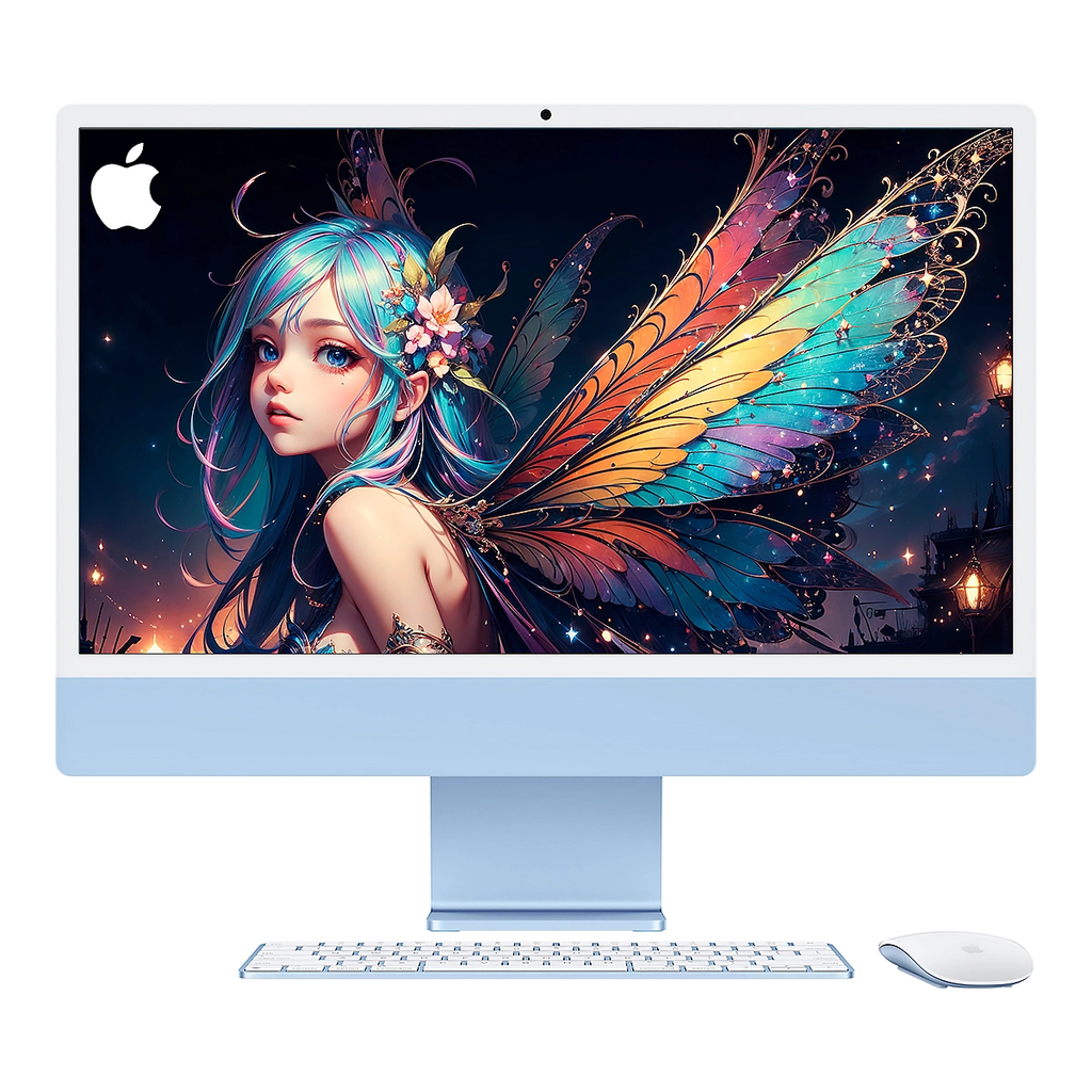 COP. APPLE IMAC AIO M4 10-Core  16GB 256GB-SSD 24Inch-4.5K BT WIFI CAM. IOS Blue