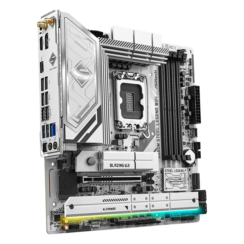 MBO ASROCK B860M Steel Legend WIFI Intel Core Ultra LGA1851 4DDR5-8666 HDMI DP 3M.2 PCIe5.0 mATX