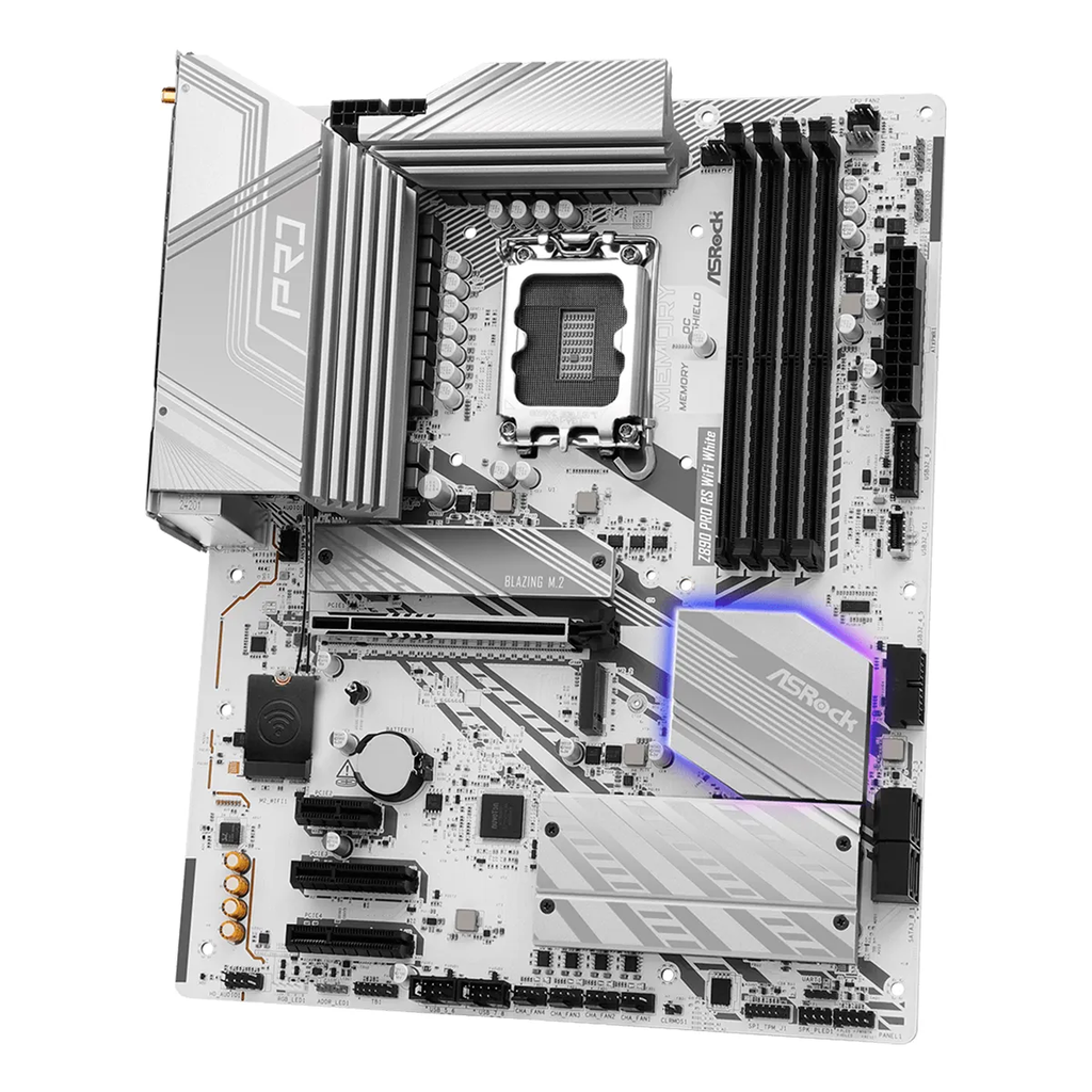 MBO ASROCK Z890 Pro RS Wifi 6E White Intel Core Ultra LGA1851 4DDR5 HDMI DP M.2 8USB3.2 PCIe5.0 ATX