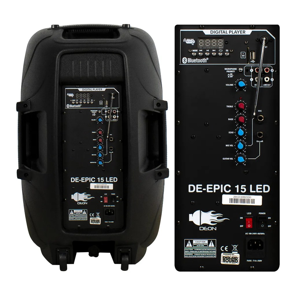 PARLANTE DE-EPIC-15 LED 15INCH 90000WATTS NEGRO