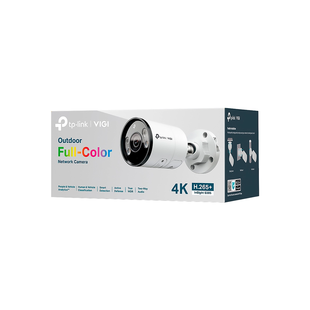 CAMARA TP-Link IP VIGI tipo Bullet Full-color 8MP 4K Detecion Inteligente