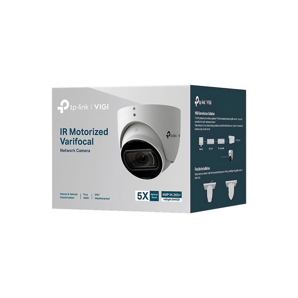 CAMARA TP-LINK INSIGHT S445ZI IP VIGI Tipo Turret Varifocal Motorizada para Exteriores 4MP Detec. In