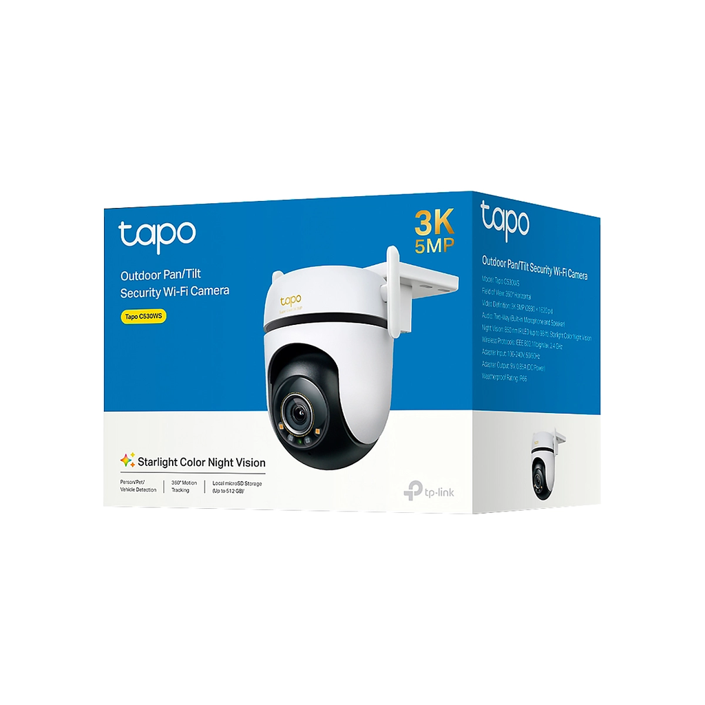 CAMARA TP-Link Inteligente Wifi Pan-Tilt Vig. 360Grados 3K 5MP Night Vision AI Detec IP66