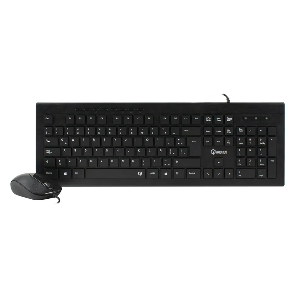 COMBO TECLADO-MOUSE QUASAD WIRED 1.5MTS QC-4400U NEGRO