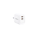 WALL CHARGER DUAL ARGOM 40W CARGA RAPIDA 2 CONT. TYPE-C BLANCO