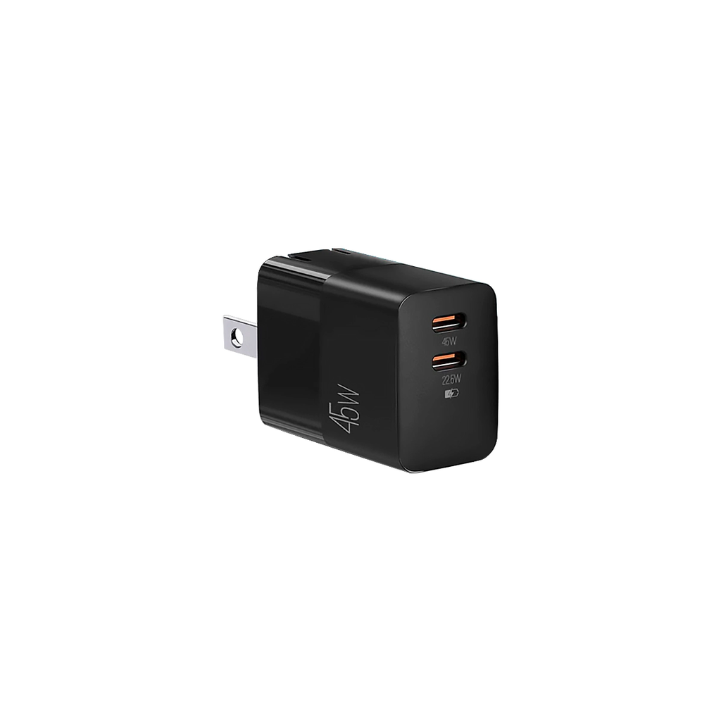 WALL CHARGER DUAL ARGOM VOLTA P5 GaN II 45W CARGA RAPIDA 2 CONT. TYPE-C NEBRO