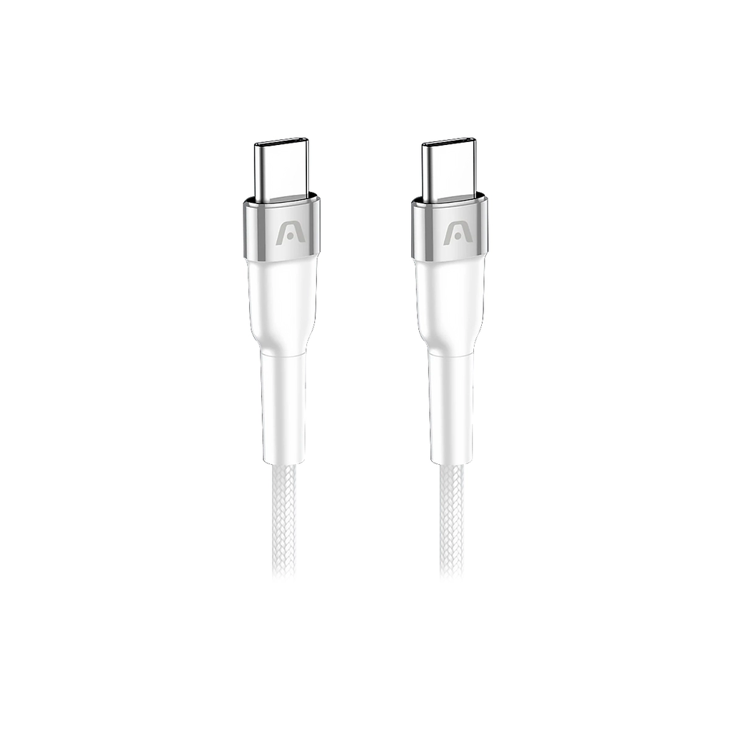 WALL CHARGER DUAL ARGOM VOLTA P40 FAST CHARGE 2 CONT. TYPE-C  USB-A W-CABLE BLANCO