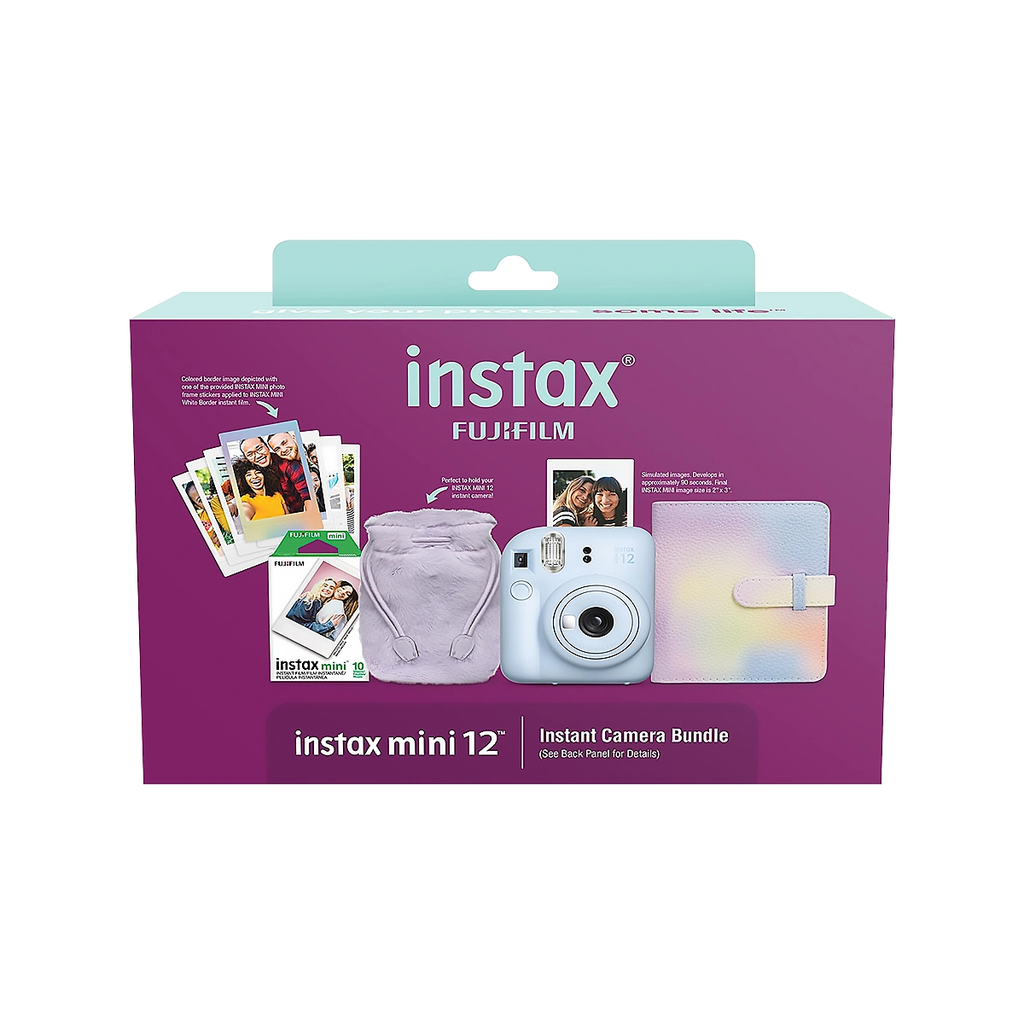 CAMARA FUJI INSTAX MINI 12 HOLIDAY BUNDLE PASTEL BLUE