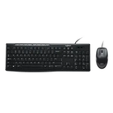 TECLADO-MOUSE COMBO LOGITECH MK200 NEGRO USB PLUG AND PLAY RESISTENTE A SALPICADURAS