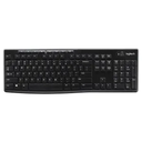 TECLADO LOGITECH K270 NEGRO WIRELESS MULTIMEDIA USB  BLACK