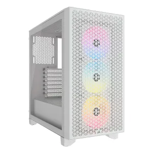CASE CORSAIR ATX 3000D RGB AIRFLOW TEMPERED GLAS  MID-TOWER CASE N-PS 3VEN BLANCO
