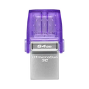 FLASH MEMORY KINGSTON 64GB DATA TRAVELER MICRO-DUO3CG3 TYPE-A - C PURPLE