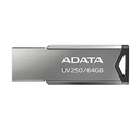 FLASH MEMORY ADATA 64GB-UV250 USB2.0 PLATA-METAL
