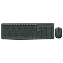 TECLADO-MOUSE COMBO LOGITECH MK235 NEGRO WIRELESS USB RESISTENTE A SALPICADURAS