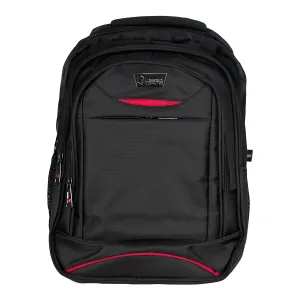 MOCHILA NOTEBOOK QUASAD Q-20002 NYLON 15.6INC. NEGRO-ROJO
