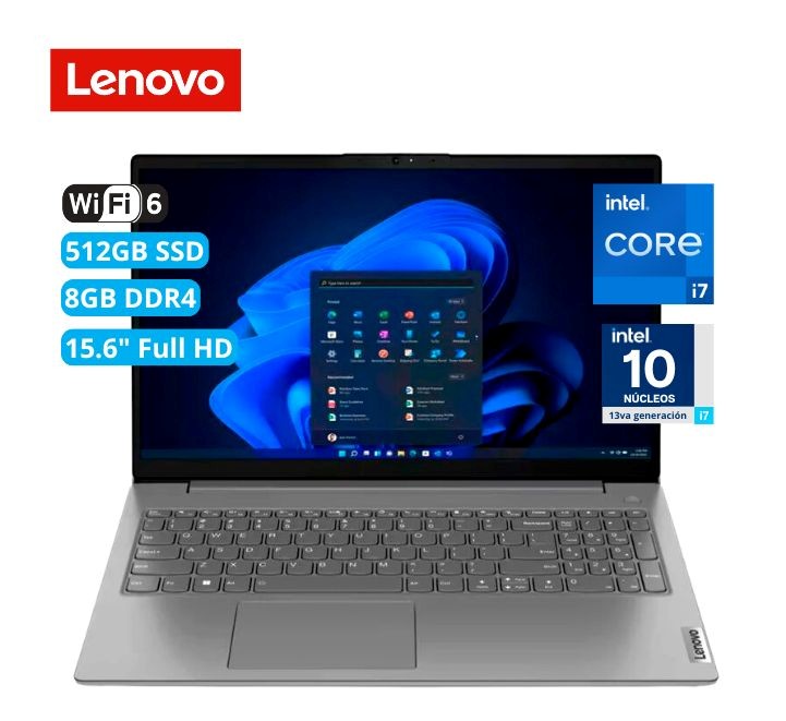 Lenovo V15 G4 IRU, Intel® Core™ i7-1355U,15.6&quot; FHD (1920x1080), 8GB Soldered DDR4-3200, 512GB SSD M.2 2242, FREEDOS, 1CourierCarryin, Iron Grey