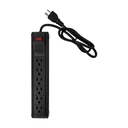 SUPRESOR DE PICOS QUASAD NEMA5-15R 6 OUTLETS 110V-240V  NEGRO