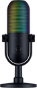 Razer Seiren V3 Chroma RGB Micrófono USB: iluminación reactiva de transmisión y juegos, sensor de toque para silenciar, micrófono condensador, limitador de ganancia digital y amortiguador, PC,